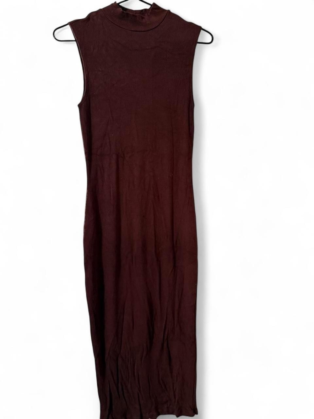 & Other Stories Sleeveless Mock Neck Maxi Dress - Burgundy